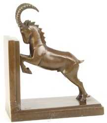 4251549347293 - Luxus Bronze Springbock BuchstÃ¼tze 204 x 10 x H 256 cm - Deko Bronzefigur