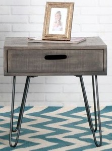 4251549347309 - Designer Beistelltisch Mango Grau 50cm - Massivholz