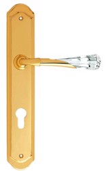 4251549347484 - Luxus TÃ¼rklinken Set Gold 15 x H 28 cm - TÃ¼rgriffe mit Swarovski Kristallglas