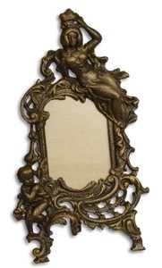 4251549347675 - Barock Tisch-Bilderrahmen Antik Messingfarben 195 x 96 x H 333 cm - Gusseisen Bilderrahmen