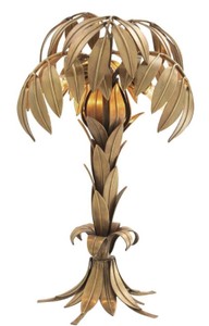 4251549347705 - Luxus Tischleuchte Vintage Messingfarben Ã 38 x H 665 cm - Designer Wohnzimmerlampe im Palmen Design