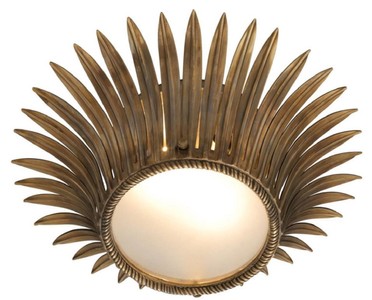 4251549347736 - Luxus Deckenleuchte im Sonnenblumen Design Vintage Messing   WeiÃ Ã 43 x H 165 cm - Designer Lampe