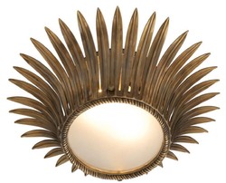 4251549347736 - Luxus Deckenleuchte im Sonnenblumen Design Vintage Messing   WeiÃ Ã 43 x H 165 cm - Designer Lampe