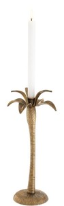 4251549347750 - Luxus Kerzenhalter Vintage Messingfarben Ã 20 x H 42 cm - Messing KerzenstÃ¤nder im Palmen Design