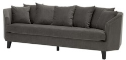 4251549347781 - Luxus Sofa mit Kissen Dunkelgrau   Schwarz 240 x 95 x H 78 cm - Luxus WohnzimmermÃ¶bel