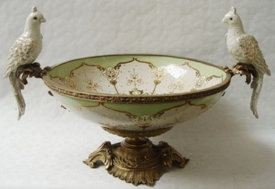 4251549347835 - Jugendstil Schale   Obstschale Mehrfarbig H 41 cm - Barock & Jugendstil Deko Accessoires