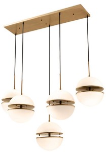 4251549347996 - HÃ¤ngeleuchte Antik Messing   WeiÃ 130 x 50 x H 190 cm - Luxus HÃ¤ngelampe