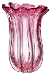 4251549348207 - Designer Glas Blumenvase Rosa Ã 25 x H 35 cm - Luxus Deko Vase