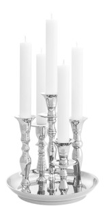 4251549348320 - Luxus Messing Kerzenhalter Silber Ã 22 x H 235 cm - Hotel & Restaurant Accessoires