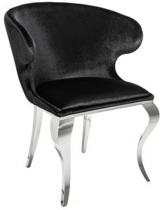4251549348481 - Designer Esszimmerstuhl Silber   Schwarz 61 x 60 x H79 cm - EsszimmermÃ¶bel