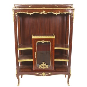 4251549348702 - Barock Vitrine BÃ¼cherschrank - Barock MÃ¶bel - Vitrinenschrank 100 x 44 x H 150cm - Wohnzimmerschrank Schrank Mahagoni   Gold