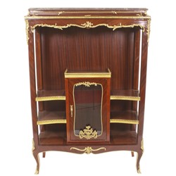 4251549348702 - Barock Vitrine BÃ¼cherschrank - Barock MÃ¶bel - Vitrinenschrank 100 x 44 x H 150cm - Wohnzimmerschrank Schrank Mahagoni   Gold