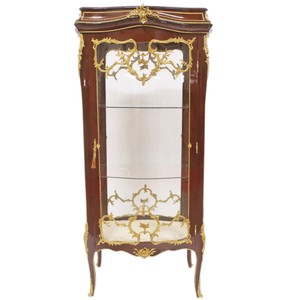 4251549348726 - Barock Glas Vitrine Vitrinenschrank - Barock Möbel - Vitrinenschrank 74 x 63 x H 174 cm - Wohnzimmerschrank Schrank Mahagoni Gold 4251549348726 - Barock Glas Vitrine Vitrinenschrank - Barock Möbel - Vitrinenschrank 74 x 63 x H 174 cm - Wohnzimmerschrank Schrank Mahagoni Gold