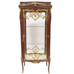 4251549348726 - Barock Glas Vitrine Vitrinenschrank - Barock Möbel - Vitrinenschrank 74 x 63 x H 174 cm - Wohnzimmerschrank Schrank Mahagoni Gold 4251549348726 - Barock Glas Vitrine Vitrinenschrank - Barock Möbel - Vitrinenschrank 74 x 63 x H 174 cm - Wohnzimmerschrank Schrank Mahagoni Gold