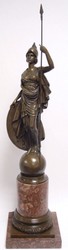 4251549348863 - Luxus Bronzefigur Athena Giustiniani Bronze   Rot 255 x H 1055 cm - Prunkvolle Dekofigur mit Marmorsockel
