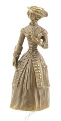 4251549349037 - Jugendstil Tischglocke Lady Bronze   Gold 55 x H 138 cm - Tischklingel Service Glocke aus Bronze - Hotel & Gastronomie Accessoires