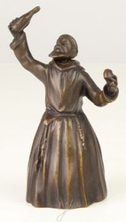 4251549349051 - Jugendstil Tischglocke MÃ¶nch Bronze   Gold 69 x 51 x H 116 cm - Tischklingel Service Glocke aus Bronze - Hotel & Gastronomie Accessoires