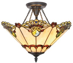 4251549349068 - Luxus Tiffany Deckenleuchte Mehrfarbig Ã 40 x H 41 cm - Hangefertigte Deckenlampe aus 264 Teilen