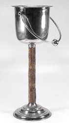 4251549349334 - Luxus WeinkÃ¼hler Silber   Braun Ã 24 x H 63 cm - Messing WeinkÃ¼hler mit Tragegriff