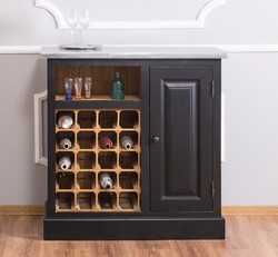 4251549349747 - Landhausstil Weinschrank Schwarz Naturfarben Silber 90 x 41 x H 90 cm - Weinschrank mit Tür und verzinkter Platte 4251549349747 - Landhausstil Weinschrank Schwarz Naturfarben Silber 90 x 41 x H 90 cm - Weinschrank mit Tür und verzinkter Platte