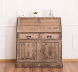 4251549349761 - Landhausstil Schreibkommode mit 2 TÃ¼ren und 8 Schubladen Braun 106 x 49 x H 109 cm - MÃ¶bel im Landhausstil