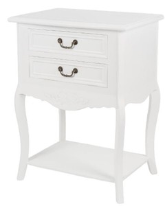 SIDEBOARD CONSOLE WHITE ! BAROCK KOMMODE mit 2-SCHUBLADEN MASSIVHOLZ ANTIK-weiß