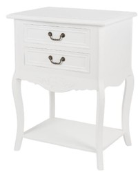 4251549349952 - Landhausstil Shabby Chic Beistelltisch mit 2 Schubladen Antik Weiß 55 x 40 x H 73 cm - Landhausstil Möbel 4251549349952 - Landhausstil Shabby Chic Beistelltisch mit 2 Schubladen Antik Weiß 55 x 40 x H 73 cm - Landhausstil Möbel