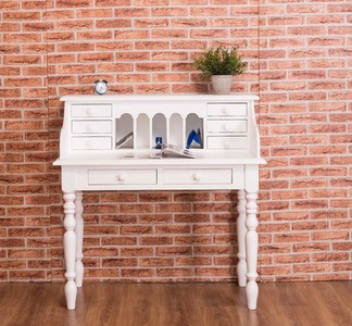 4251549350170 - Landhausstil Schreibtisch WeiÃ 109 x 60 x H 110 cm - BÃ¼romÃ¶bel