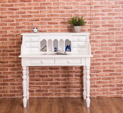 4251549350170 - Landhausstil Schreibtisch WeiÃ 109 x 60 x H 110 cm - BÃ¼romÃ¶bel