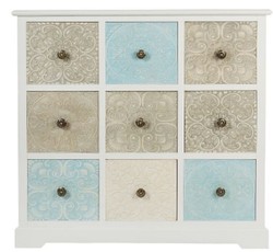 4251549350057 - Landhausstil Kommode mit 9 Schubladen WeiÃ   Mehrfarbig 100 x 40 x H 92 cm - Landhausstil MÃ¶bel