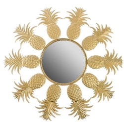 4251549350132 - Designer Spiegel   Wandspiegel im Ananas Design Gold Ã 50 cm - DesignermÃ¶bel