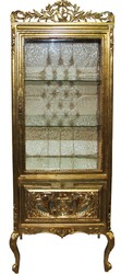 4251549350200 - Barock Vitrine  Gold   Gold - Vitrinenschrank - Wohnzimmerschrank Glasvitrine - Antik Look