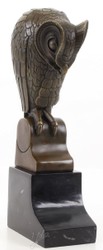 4251549350248 - Designer Bronze Skulptur Eule Bronze   Schwarz 11 x 67 x H 253 cm - Luxus Bronzefigur