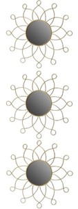 4251549350392 - Designer Metall Spiegel Set Gold Ã 25 cm - Wandspiegel 3er Set