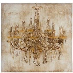 4251549350415 - Barock ÃlgemÃ¤lde Kronleuchter Mehrfarbig 80 x H 80 cm - Prachtvolles Ãlbild