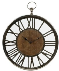 4251549350590 - Luxus Wanduhr im Design einer antiken Taschenuhr Silber Naturfarben Ø 45 cm - Dekorative runde Uhr mit einem Ziffernblatt aus unbehandeltem Holz 4251549350590 - Luxus Wanduhr im Design einer antiken Taschenuhr Silber Naturfarben Ø 45 cm - Dekorative runde Uhr mit einem Ziffernblatt aus unbehandeltem Holz