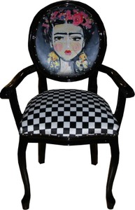 4251549350637 - Barock Luxus Damen Stuhl MÃ¤dchen mit Blumen-Kranz auf den Kopf - Limited Edition