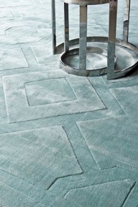 Casa Padrino Luxus Viskose Wohnzimmerteppich Aqua Blau - Verschiedene