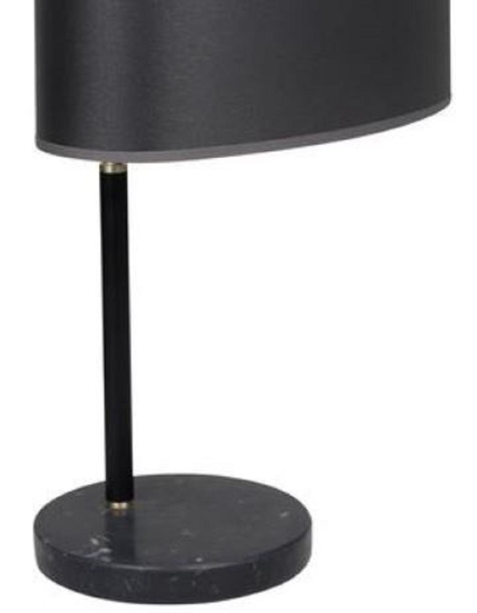 Casa Padrino lampada da tavolo di lusso nero / grigio / argento 18 x 18 x H. 50 cm - Qualità di Lusso