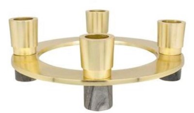 4251549350910 - Luxus Kerzenhalter Gold   Grau Ã 20 x H 65 cm - Hotel & Restaurant Deko