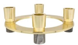 4251549350910 - Luxus Kerzenhalter Gold   Grau Ã 20 x H 65 cm - Hotel & Restaurant Deko