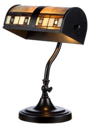 4251549351078 - Luxus Tiffany Schreibtischleuchte Schwarz   Mehrfarbig 25 x H 38 cm - Luxus Tischleuchte