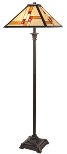 4251549351108 - Luxus Tiffany Stehleuchte Schwarz   Mehrfarbig 50 x 50 x H 156 cm - Handgefertigt aus 64 Teilen