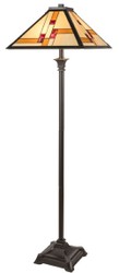 4251549351108 - Luxus Tiffany Stehleuchte Schwarz   Mehrfarbig 50 x 50 x H 156 cm - Handgefertigt aus 64 Teilen