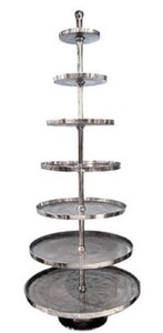 4251549351160 - Luxus Etagere 7-Stufig Silber Ã 90 x H 240 cm - Hotel & Restaurant Accessoires