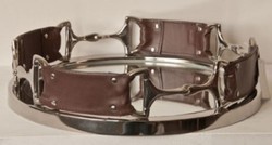 4251549351221 - Luxus Serviertablett Silber   Braun Ã 41 cm - Hotel & Restaurant Accessoires