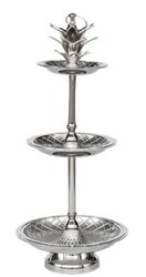 4251549351436 - Luxus Etagere Ananas 3-Stufig Silber Ã 26 x H 59 cm - Gastronomie Accessoires