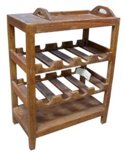 4251549351917 - Landhausstil Weinregal Naturfarben 60 x 33 x H 75 cm - MÃ¶bel im Landhausstil