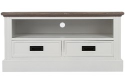 4251549351962 - Landhausstil Fernsehschrank Weià Braun 99 x 40 x H 51 cm - Handgefertigter Wohnzimmer TV Schrank im Landhausstil 4251549351962 - Landhausstil Fernsehschrank Weià Braun 99 x 40 x H 51 cm - Handgefertigter Wohnzimmer TV Schrank im Landhausstil