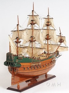 Casa Padrino Buque Insignia Batavia Marr&oacute;n / Multicolor 94 x 26,7 x H. 74,3 cm - Barco de Madera Hecho a Mano con Decoraci&oacute;n de Estilo Holand&eacute;s – Bild 3